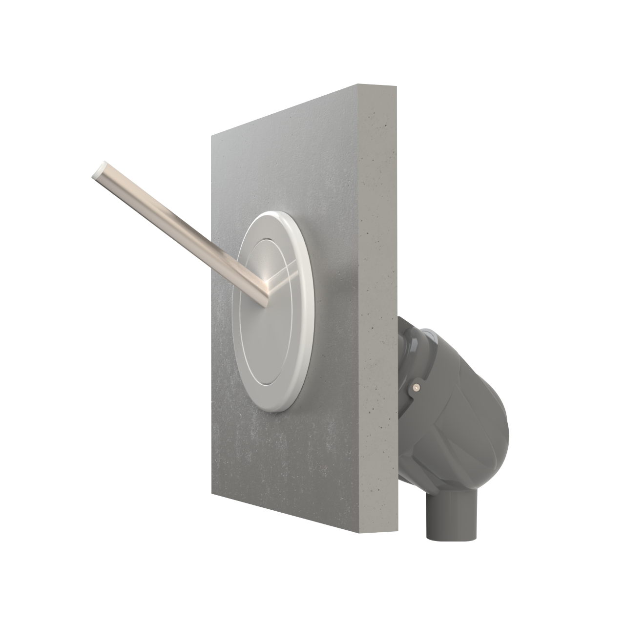 The Rinz zelfreinigende inbouw toiletborstel geïntegreerd in de wand